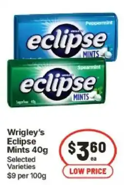 IGA Wrigley's Eclipse Mints offer