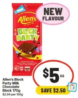 IGA Allen's Block Party Milk Chocolate offer