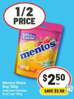 IGA Mentos Share Bag offer