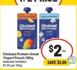 IGA Chobani Protein Greek Yogurt Pouch offer