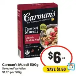 IGA Carman's Muesli offer