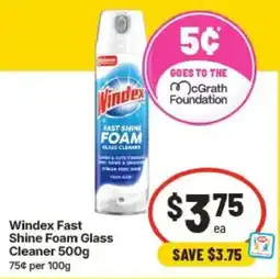 IGA Windex Fast Shine Foam Glass Cleaner offer