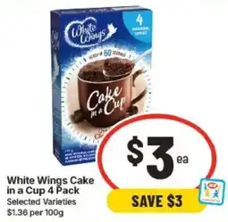 IGA White Wings Cake in a Cup offer