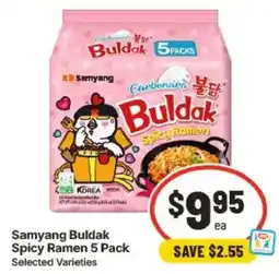 IGA Samyang Buldak Spicy Ramen 5 Pack Selected Varieties offer