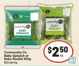 IGA Community Co Baby Spinach or Baby Rocket offer