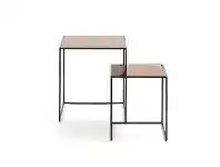 LivingStyles Ogile 2 Piece Mirror Topped Steel Nesting Table Set offer