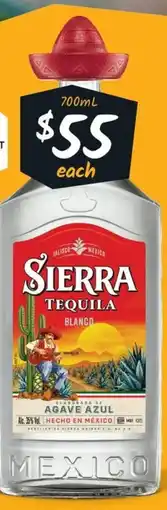 Cellarbrations Sierra Tequila Blanco offer