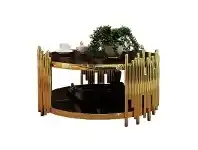 LivingStyles Onani Glass & Iron Round Coffee Table, 95cm offer