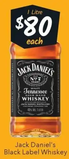 Ritchies Jack Daniel's Black Label Whiskey offer
