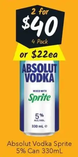 Ritchies Absolut Vodka Sprite offer