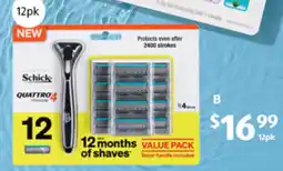 ALDI Schick Quattro 4 Titanium Razor Kit Value 12pk offer