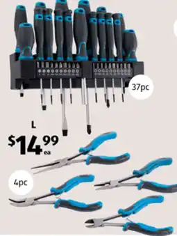 ALDI Screwdriver Set 37pc or Long Mini Plier Set 4pc offer