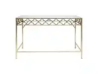 LivingStyles Moricone Mirror Top Metal Console Table, 114cm offer