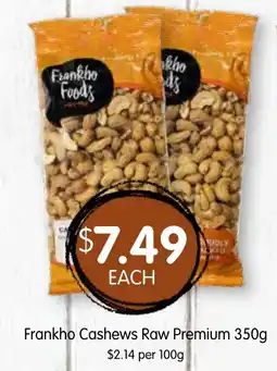 Spudshed Frankho Cashews Raw Premium offer