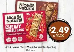 Spudshed Nice & Natural Chewy Muesli Bar Varieties offer