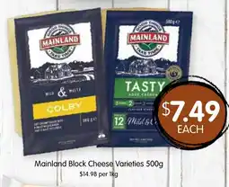 Spudshed Mainland Block Cheese Varieties offer