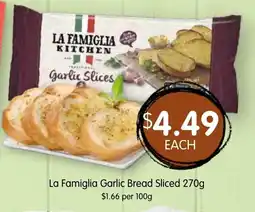Spudshed La Famiglia Garlic Bread Sliced offer