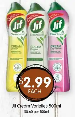 Spudshed Jif Cream Varieties offer