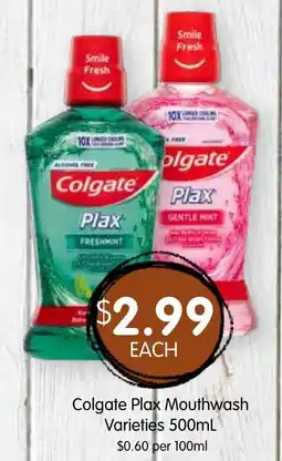 Spudshed Colgate Plax Mouthwash Varieties offer