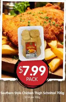 Spudshed Southern Style Chicken Thigh Schnitzel offer