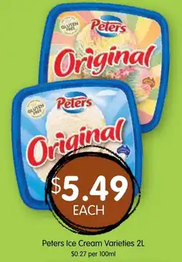 Spudshed Peters Ice Cream Varieties offer