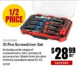 SuperCheap Auto TOOLPRO 51 Pce Screwdriver Set offer