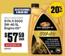 SuperCheap Auto Gulf Western SYN-X 5000 Engine Oil offer
