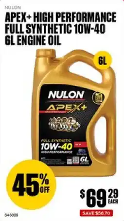 SuperCheap Auto Nulon Apex+ High Performance Full Synthetic 10W-40 6L Engine Oil offer