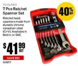 SuperCheap Auto Toolpro 7 Pce Ratchet Spanner Set offer