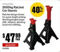 SuperCheap Auto To-olpro 2000kg Ratchet Car Stands offer