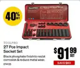SuperCheap Auto Toolpro 27 Pce Impact Socket Set offer