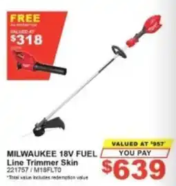 Total Tools Milwaukee 18V Fuel Line Trimmer Skin offer