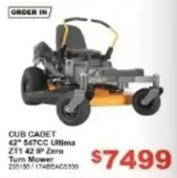 Total Tools Cub Cadet 42" 547CC Ultima ZT1 42 IP Zero Turn Mower offer