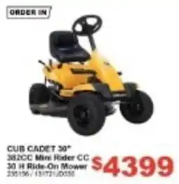 Total Tools Cub Cadet 30" 382CC Mini Rider CC 30 H Ride-On Mower offer