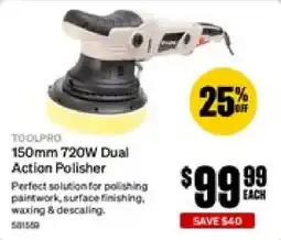 SuperCheap Auto Toolpro 150mm 720W Dual Action Polisher offer