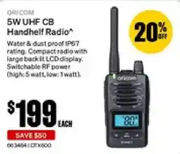 SuperCheap Auto Oricom 5W UHF CB Handheld Radio offer