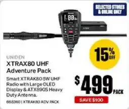 SuperCheap Auto Uniden XtraX80 UHF Adventure Pack offer