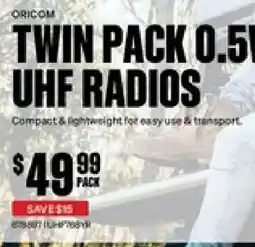 SuperCheap Auto Oricom Twin Pack 0.5 UHF Radios offer