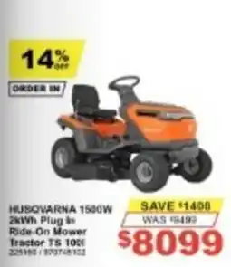 Total Tools Husqvarna 1500W 2kWh Plug in Ride-On Mower Tractor TS 100i offer