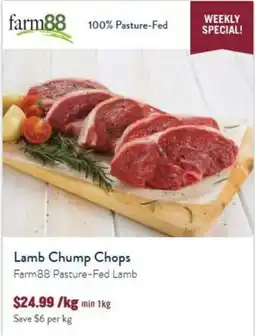 Tasman Butchers Lamb Chump Chops Farm88 Pasture-Fed Lamb offer