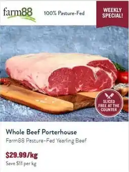 Tasman Butchers Whole Beef Porterhouse Farm88 Pasture-Fed Yearling Beef offer