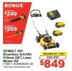 Total Tools DeWalt 36V Brushless 2x5.0Ah 510mm (20") Lawn Mower Kit offer