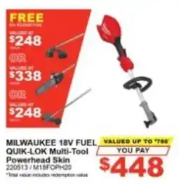 Total Tools Milwaukee 18V Fuel Quik-Lok Multi-Tool Powerhead Skin offer