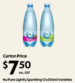 Campbells Wholesale Nu Pure Lightly Sparkling Varieties offer