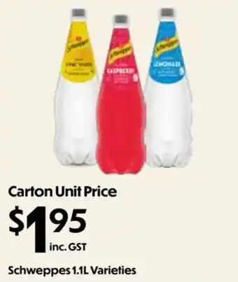 Schweppes 1.1L Varieties