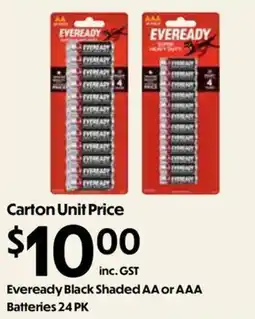 Campbells Wholesale Eveready Black Shaded AA or AAA Batteries offer