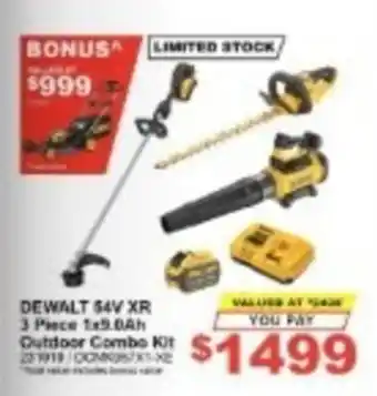 DeWalt 54V XR 3 Piece 1x9.0Ah Outdoor Combo Kit
