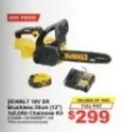 Total Tools DeWalt 18V XR Brushless 30cc (12") 18V Chainsaw Kit offer