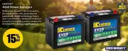 SuperCheap Auto Century AGM Mower Batteries offer