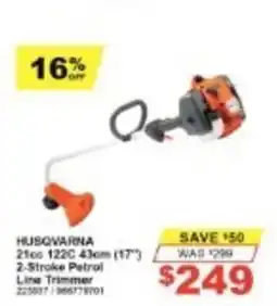 Total Tools Husqvarna 21cc 122C 43cm (17") 2-Stroke Petrol Line Trimmer offer